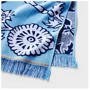 Roller Rabbit x Target Blue Floral Vines Beach Towel